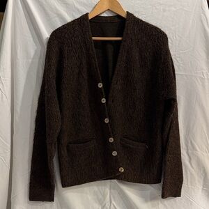 Cozy Brown Cardigan with Button Detail